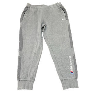 Puma BMW Motorsports M3 Sweatpants Men XL Gray Jogger Racing Car Ribbed Stretch